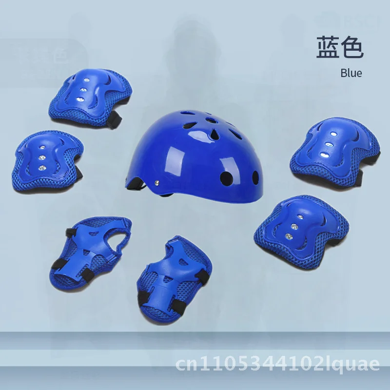 

Детский комплект защитного снаряжения из семи предметов для балансировки, автомобильных коньков, скейтбордов - губчатые защитные приспособления для шлема, запястья, колена