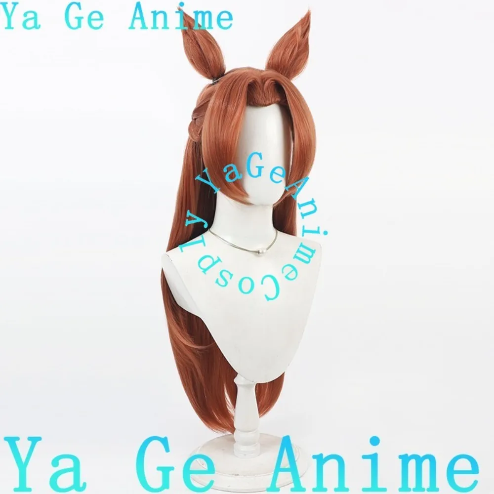 Wig Cosplay Uma Musume Pretty Derby Kawakami Princess dengan Telinga dan Ekor untuk Anime Game Halloween Reality Show