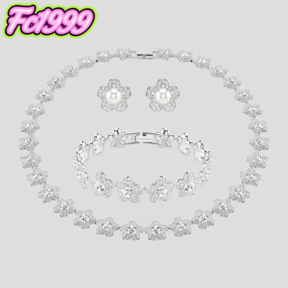 2026 New Original Crystal Earrings Bracelet Necklace Fashion Women High Quality Exquisite Jewelry Set