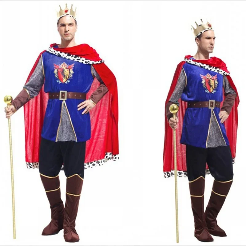 Disfraces navideños de Carnaval y Halloween para hombres, disfraces de fiesta de disfraces para adultos, disfraz de rey, disfraz de hombre, Príncipe, Mediev europeo