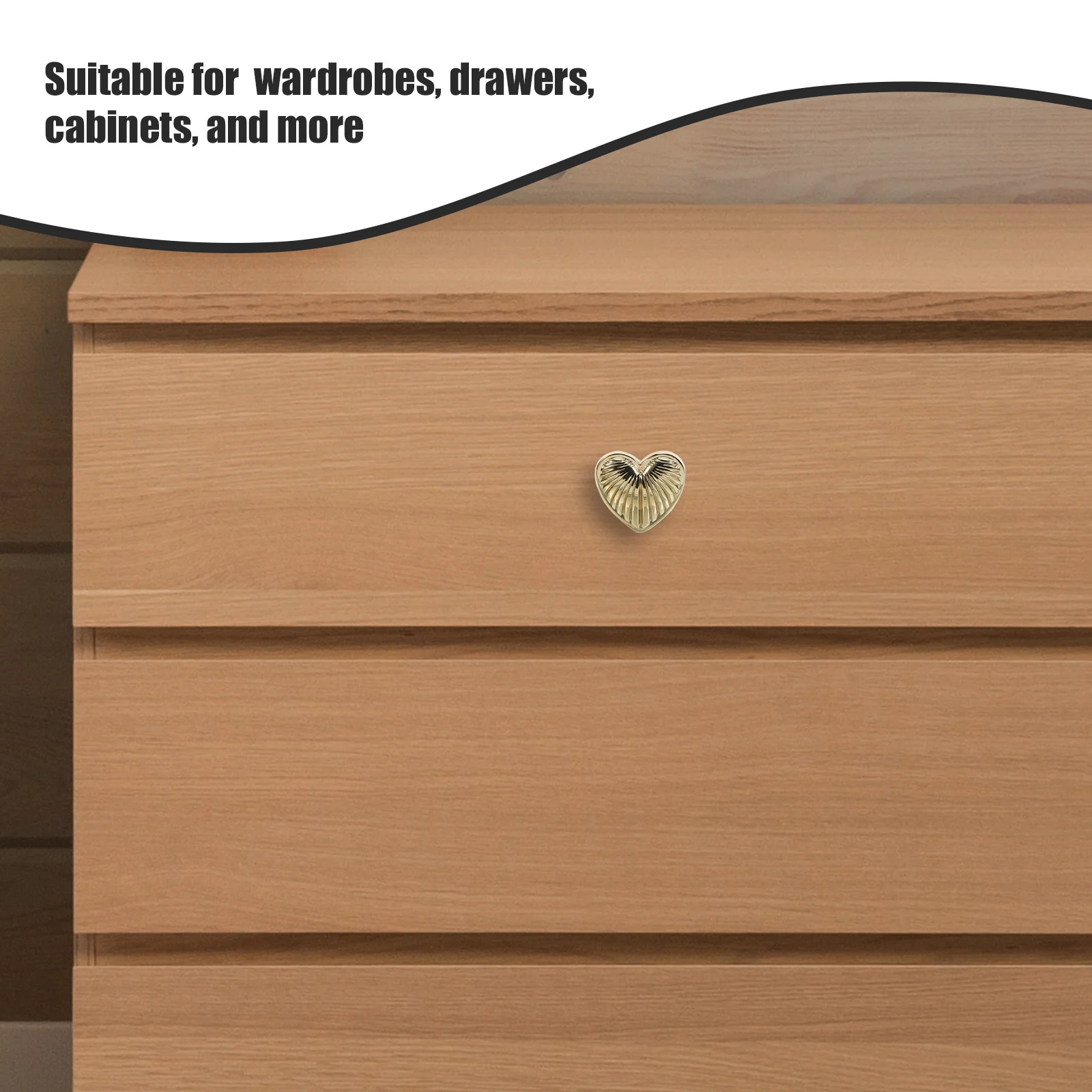 

Cute Heart Cabinet Knobs Drawer H Pull Brass for Cabinets Dresser Smooth Finish Creative Design Material