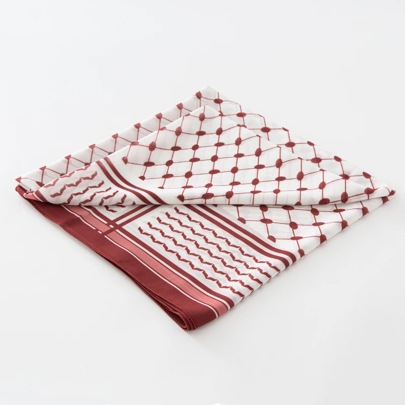 115cm Chiffon Keffiyeh Kerchief Square Headscarf Islam Arab Palestine Head Neck Scarves Headwrap