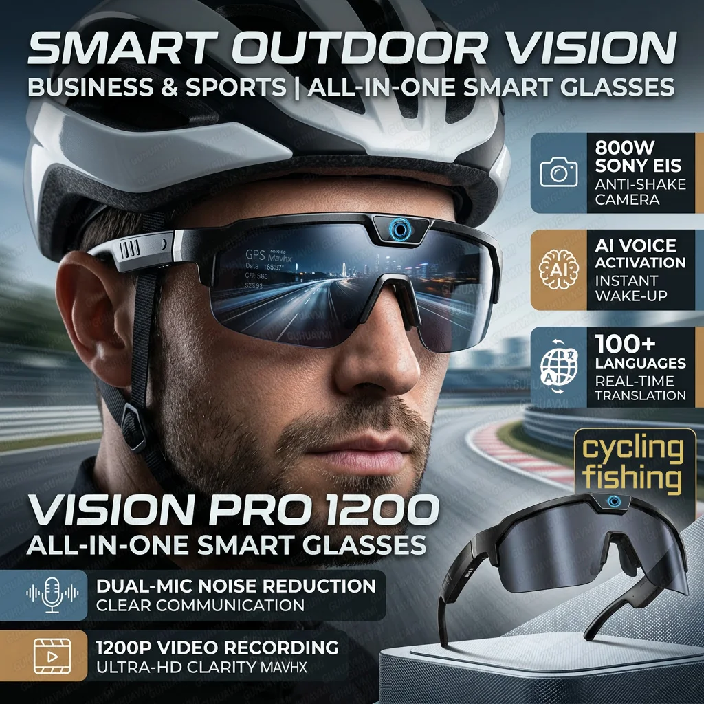 AliExpress GUHUAVMI 2026 New AI Smart Shooting&Recording Glasses with 800W Camera HD Anti-shake Bicycle Riding Shooting Artifact Windproof Goggles