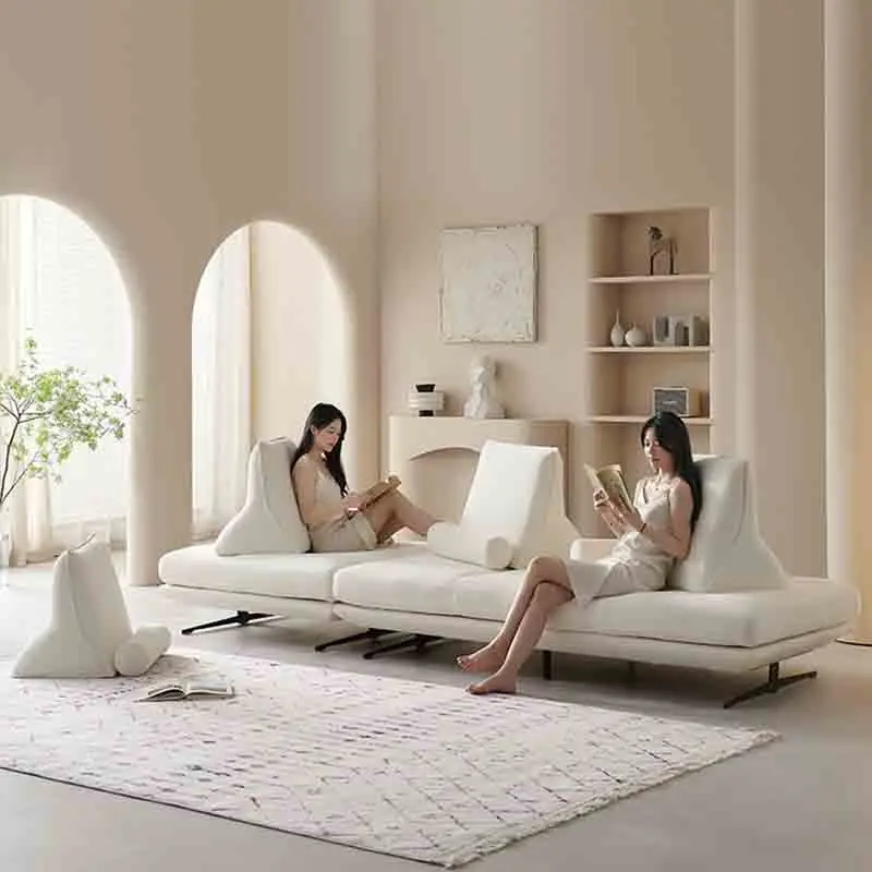 

Ergonomic Lounge Modern Living Room Sofa Simple Lazy Floor Nordic Living Room Sofa Large White Divani Soggiorno Home Furniture