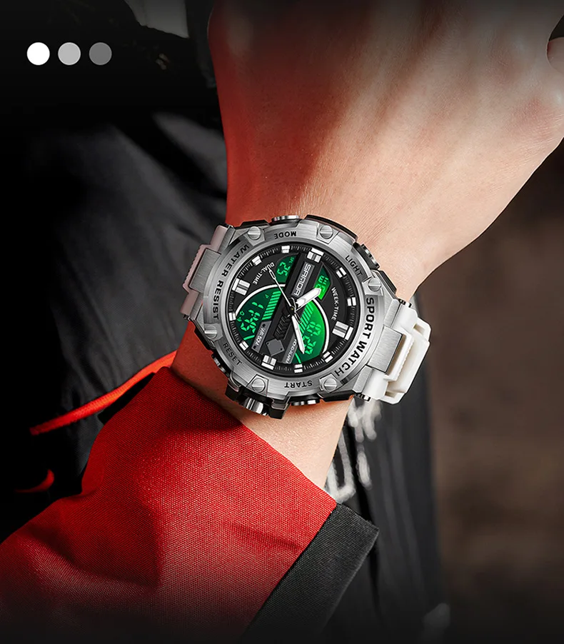 Sanda-Reloj de pulsera resistente al agua para hombre, cronógrafo multifuncional con modo de alarma, batería japonesa, nuevo diseño, 3185