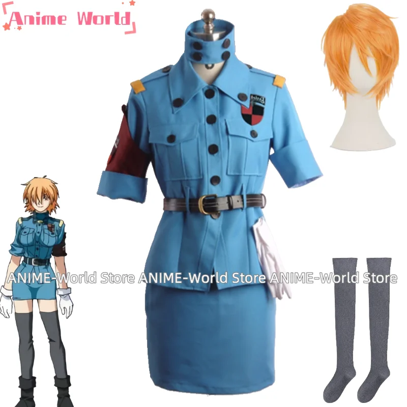 Disfraz de Hellsing de talla personalizada, conjunto de Ceras de Victoria, Oficial de vampiro de Alucard, disfraz de Halloween, peluca de cualquier tamaño