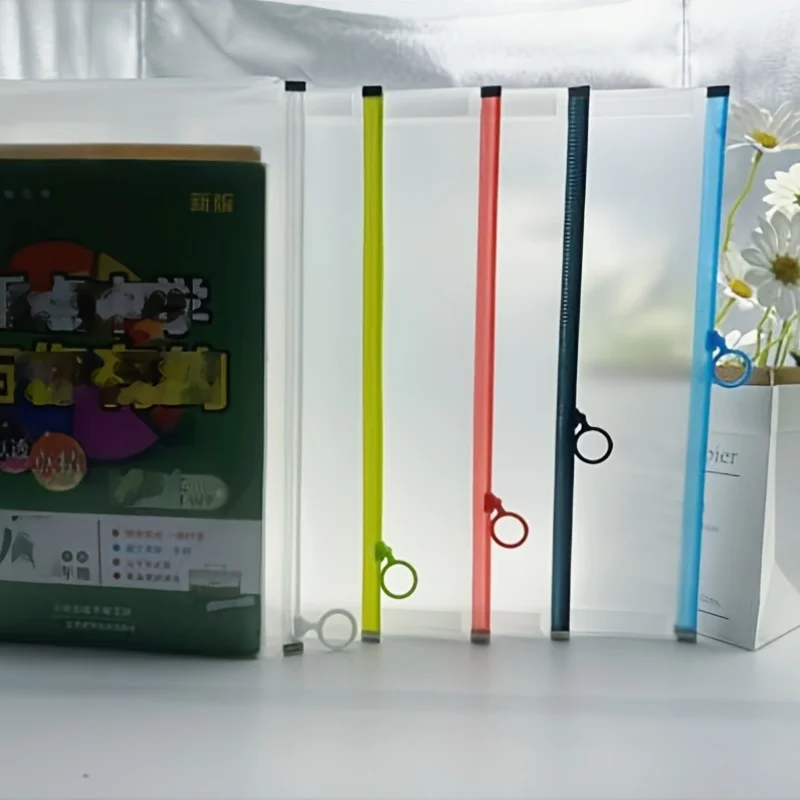 13-Pack A5 Clear Document Jackets, Thickened Waterproof PVC File Pockets with Pull Edge Style Storage Envelope for Student Use