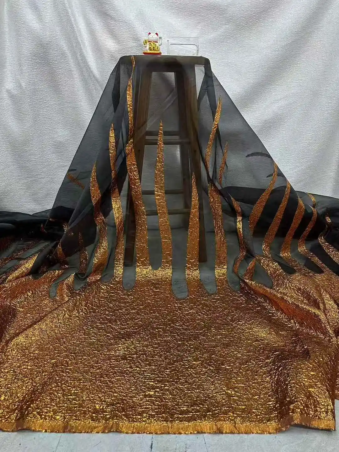 African Brocade Jacquard Organza Lace Fabric  Net Tulle Lace French Gilding Lace Fabric For Wedding Sew Dress