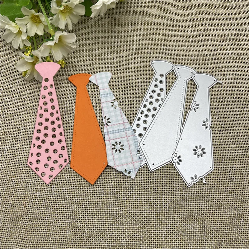 3 Pcs Necktie  Frames Metal Cutting Dies Stencils For DIY Scrapbooking Decorative Embossing Handcraft Template