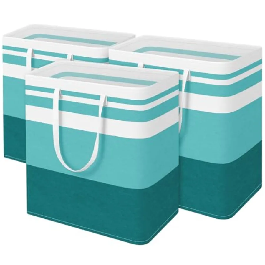 

Набор из 3-х отдельно стоящих водонепроницаемых корзин для белья, складные высокие корзины для одежды с удобными ручками для переноски