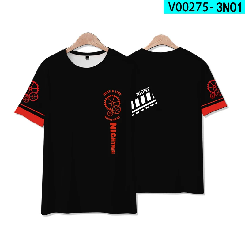 Anime Date A Live Tokisaki Kurumi 3D Print T Shirt Women Men Summer Fashion Short Sleeve Funny Tshirt Graphic Tees Streetwear