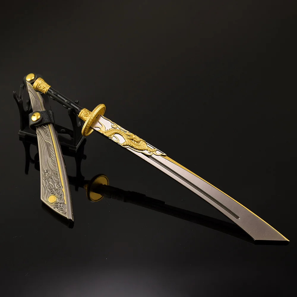의심의 여지가 없는 브로드소드 모든 금속 수공예 장식 Molde Yanyun 16 사운드 게임 30cm 무기 대형 블레이드 컬렉션 장난감 선물