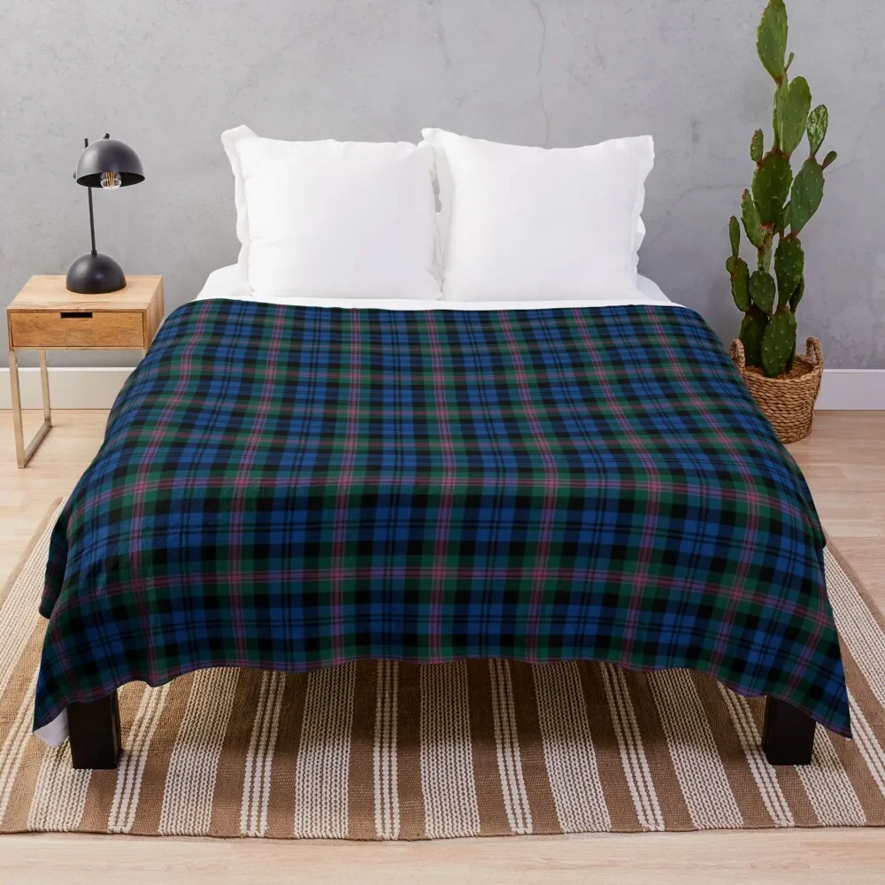 

Clan Baird Tartan Blue and Green Plaid Throw Blanket Fluffy Shaggy Thins Luxury Designer Blankets