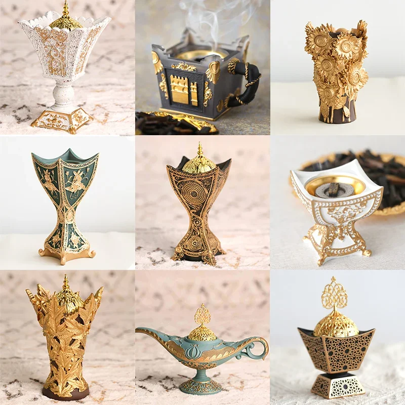 Resin incense burner Carbon incense burner, European aromatherapy interior ornament point carbon