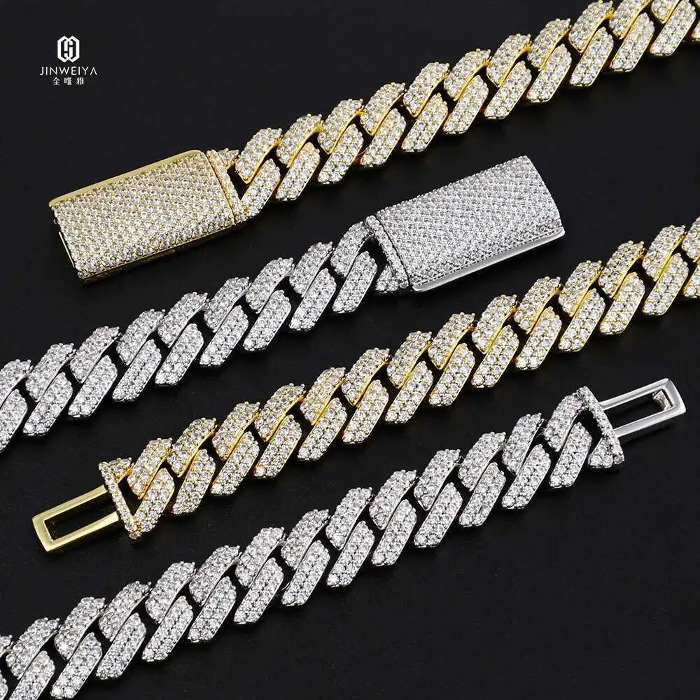 

Hip Hop Jewelry Men Necklace Gold Plated Diamond Zircon Miami Cuban Link Chain Iced Out Chain