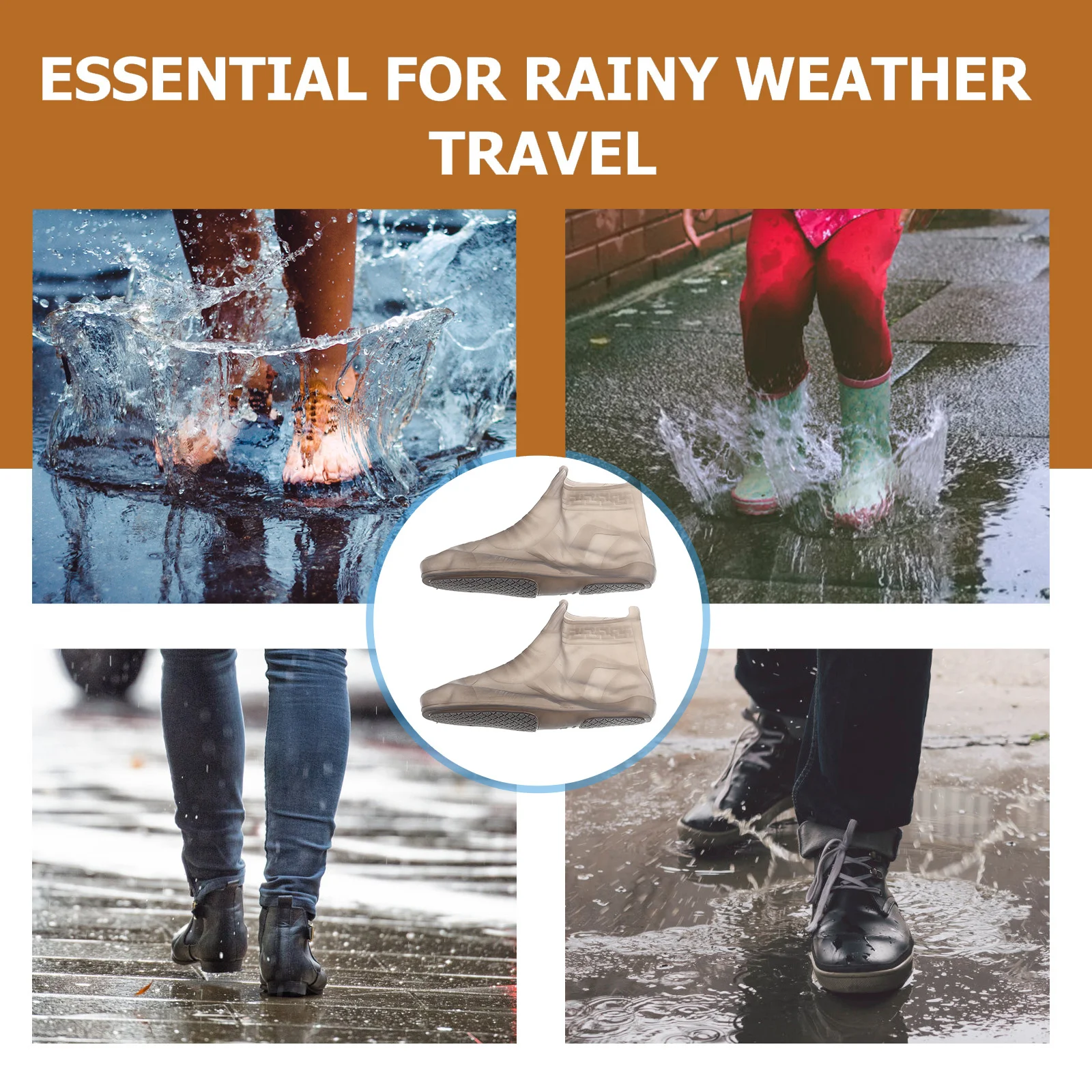 1 زوج غطاء أحذية المطر سيليكون مقاوم للماء مرونة عالية عدم الانزلاق أغطية الحذاء للرجال النساء واقيات أحذية المطر في الهواء الطلق