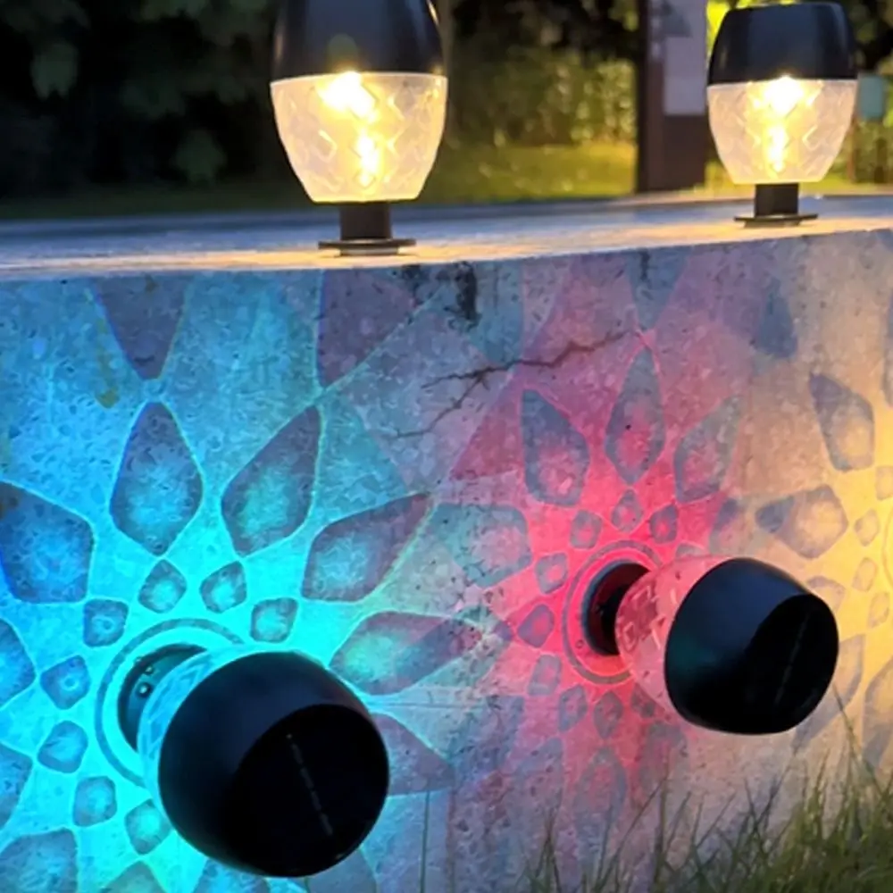 4Pcs Warm Light LED Solar Wall Light Energy Saving Cute Outdoor Sidewalk Light Waterproof Solar Garden Light Outdoor