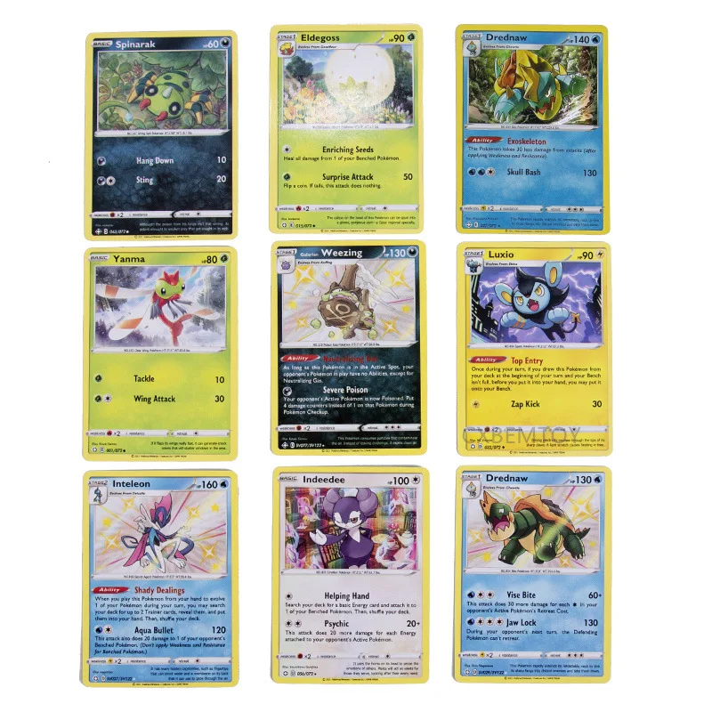 324 teile/schachtel Brettspiel Pokemon Pikachu Englisch Booster Karte REBR THU BUR SWO ULT Sammeln Karten kinder Spielzeug Geschenke