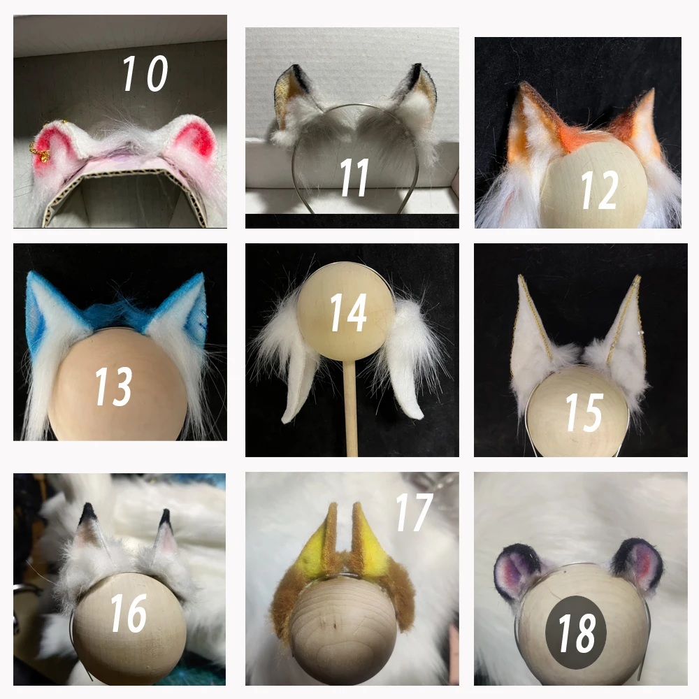 Handmade Anime Simulation Beast Anubis Animal Ear Fox Cat Wolf Ear Hairhoop Tail Cosplay Carnaval Gothic for BJD Use