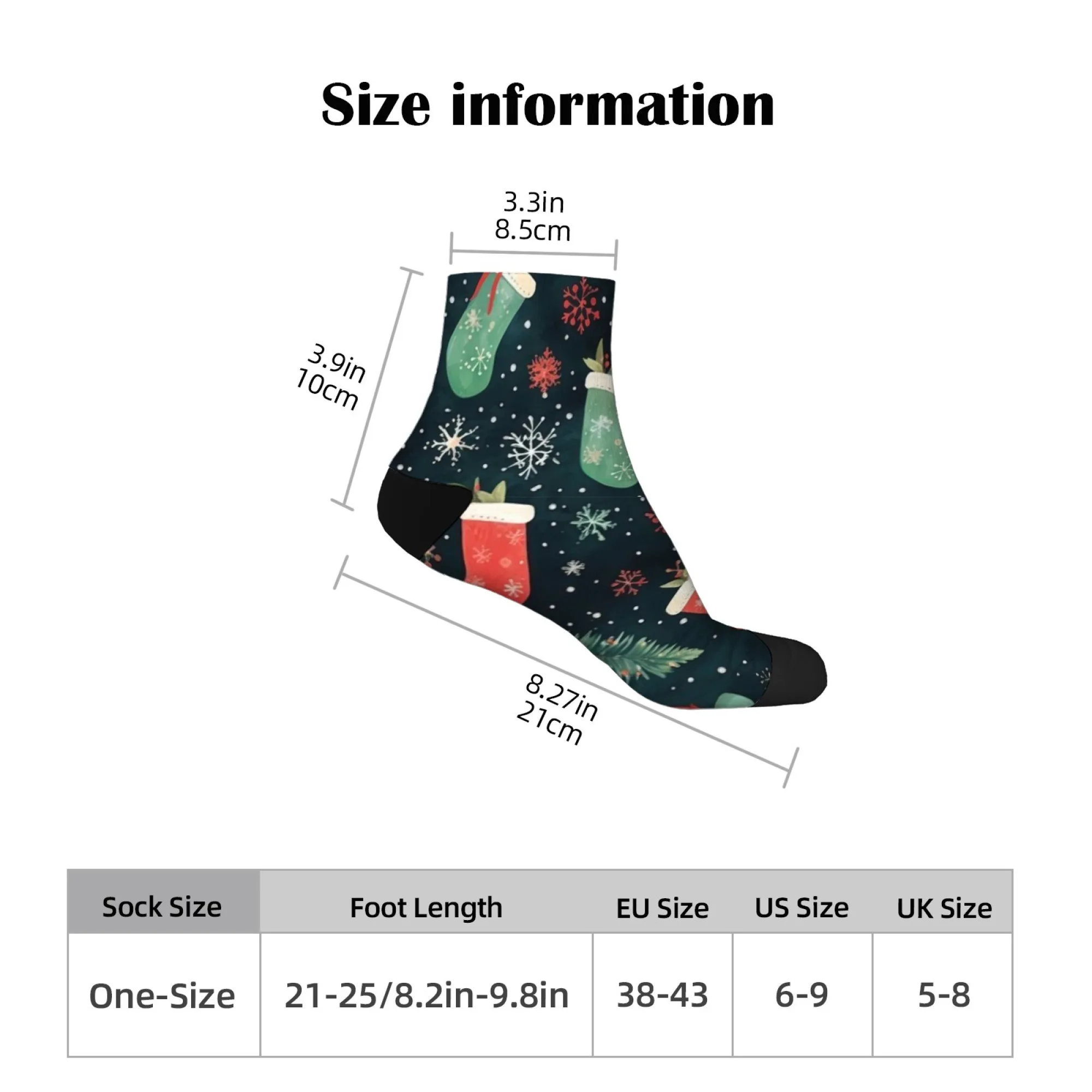 Christmas glove style Short Socks Polyester Blend Comfortable Casual Socks for Women Men Unisex Soft Breathable Lightweight