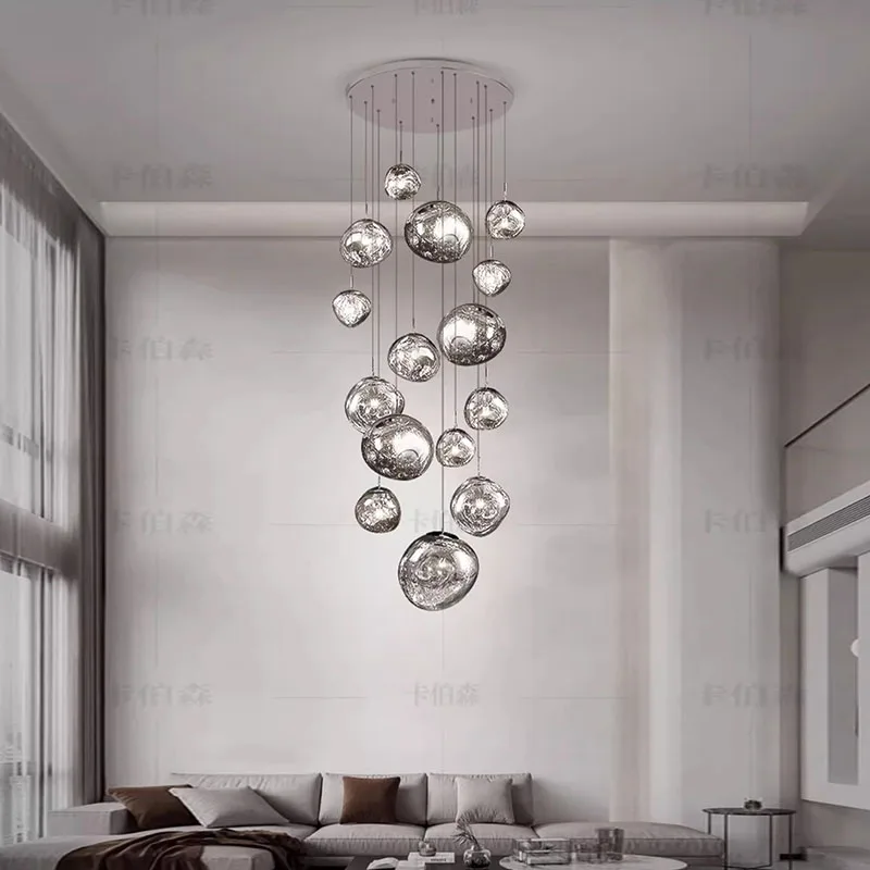 Nordic home decoration, stair chandelier, living room and dining room Pendant lights, ceiling light, indoor lighting