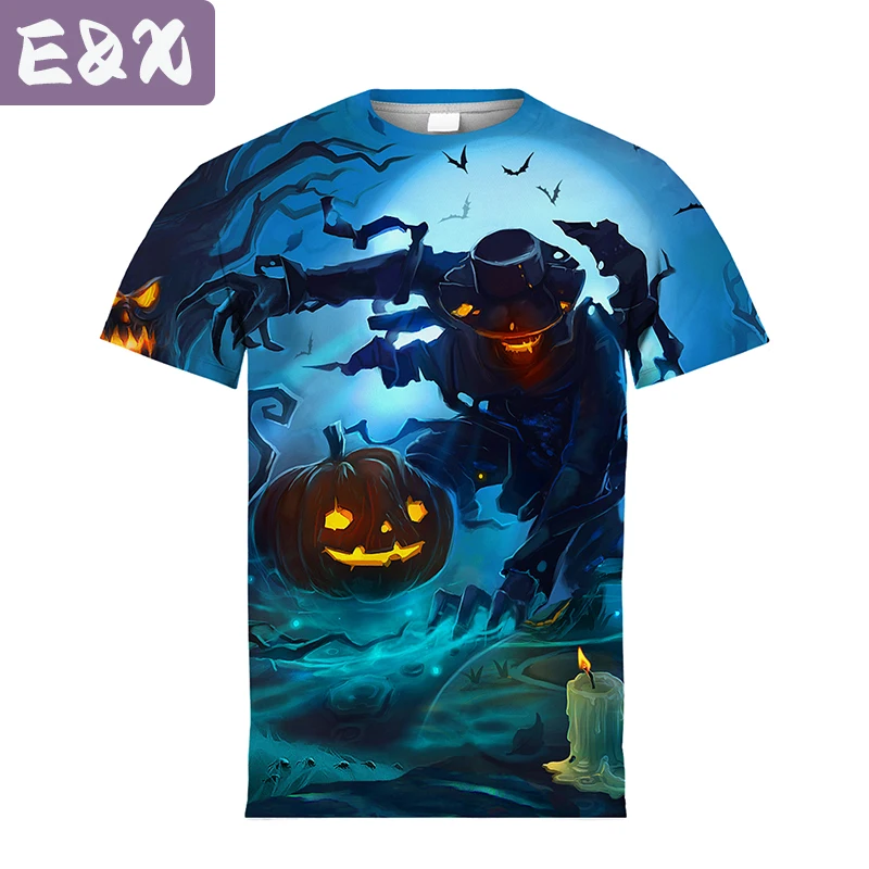 loween Crewne Camisetas para mulheres ex ort Sve Camiseta estampada de poliéster Ele Sle Summer Ciwalk Travel Home D...