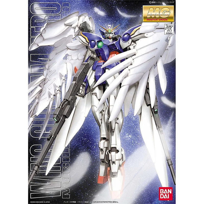 Bandai Original GUNDAM Anime modelo MG serie 1/100 WING GUNDAM ZERO figura de acción modelos de ensamblaje juguetes regalos para niños