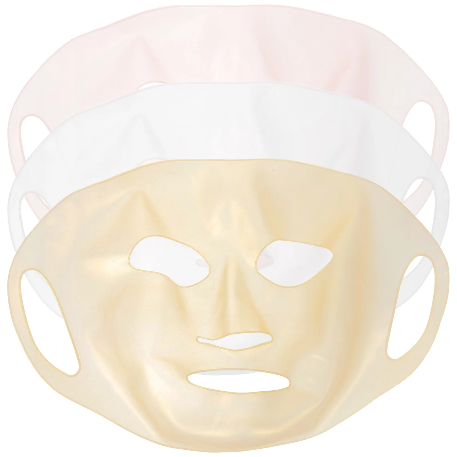 

3Pcs Reusable Silicone Face Masks Covers Smooth Non Deform Facial Mask Cover Moisturizing Beauty Mask Cover for Women