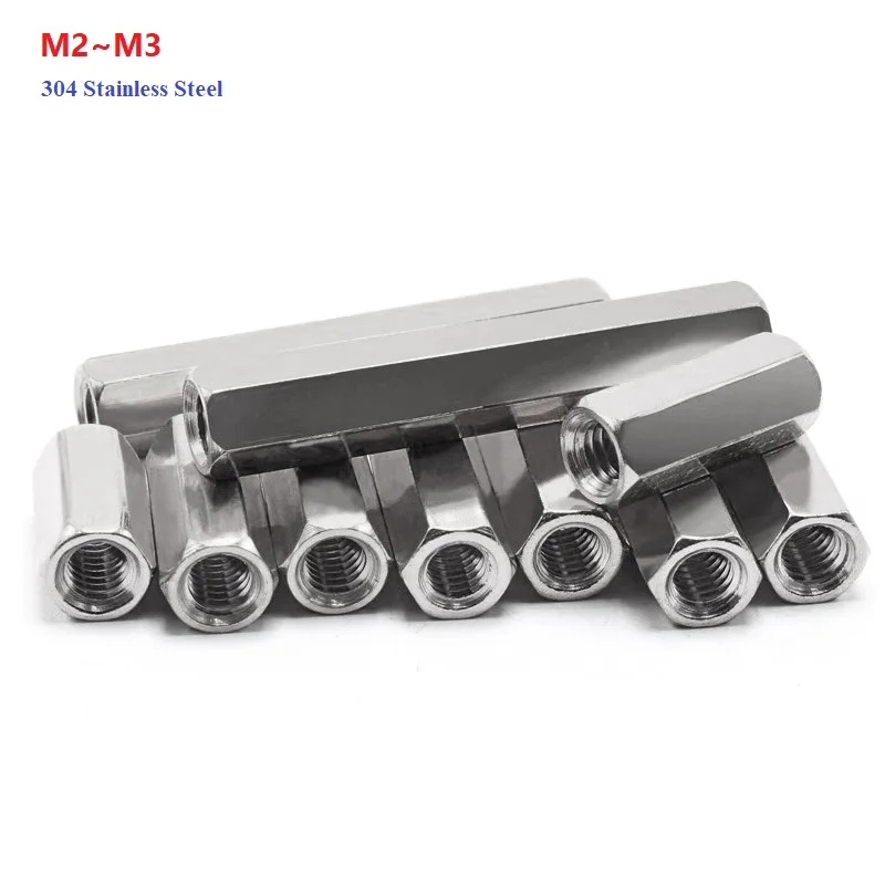 M2 M2.5 M3 304 Stainless Steel Double Pass Hexagonal Stud Threaded Hollow Column Post Support PCB Motherboard Standoff