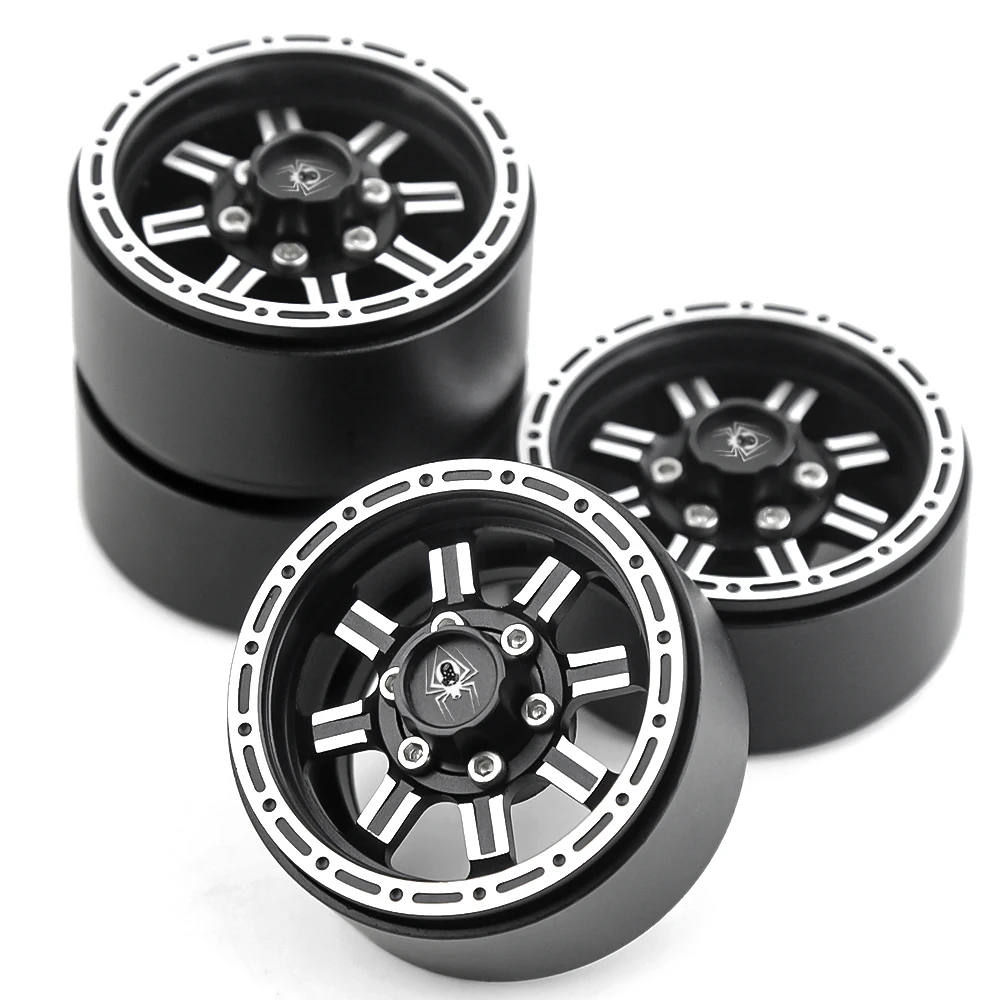 

NBRCI CNC Aluminum 6-Spokes 1.9" Beadlock Wheel Rim Hub for 1/10 RC Crawler Car Axial SCX10 Redcat Gen8 TRX4 VS4-10 (W1947)