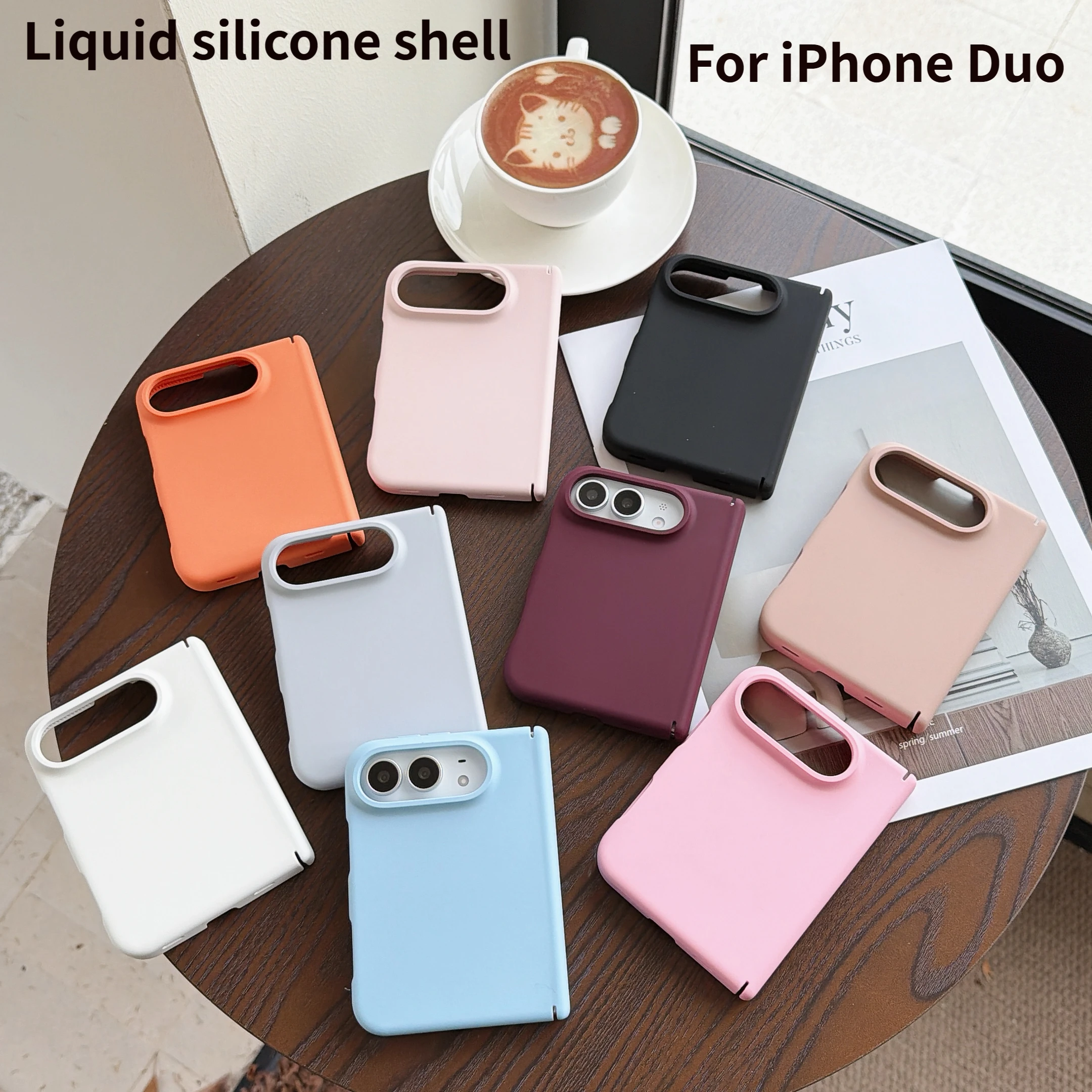 Liquid Silicone Magnetic Shell For iPhone Duo, Central Axis Hinge Protection For MagSafe Radio Protective Cover
