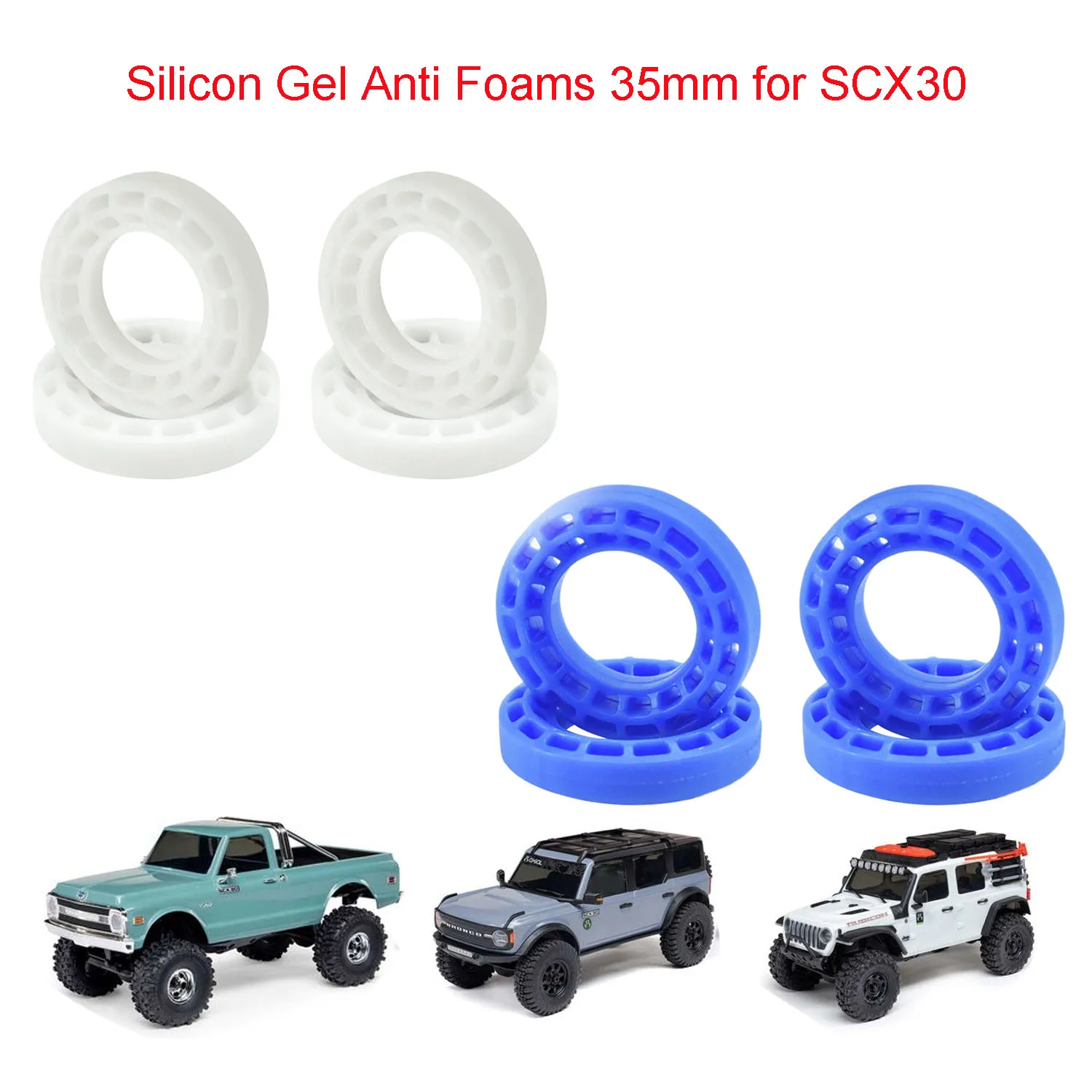 Axial SCX30 1/30 RC car Silicon Gel StockTires 35mm  Anti Foams Insert Fit