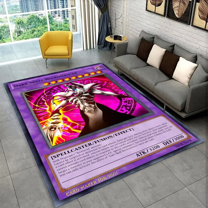 Yu-Gi-Oh Monster Card Cartoon Anime Carpet Rug for Bedroom Living Room Sofa Doormat Home Decor,Kid Game Area Rug Non-slip Gift view 2