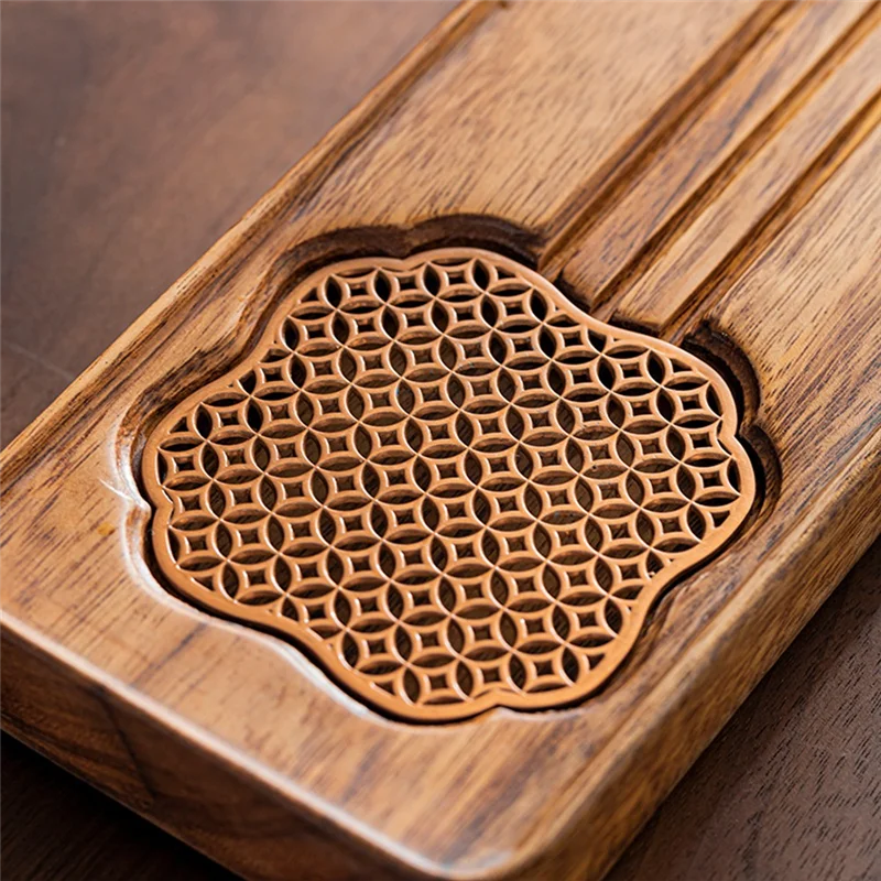 

AT19-поднос для чая из массива ореха, двойного назначения для сухого и влажного использования, идеально подходящий для любителей чая