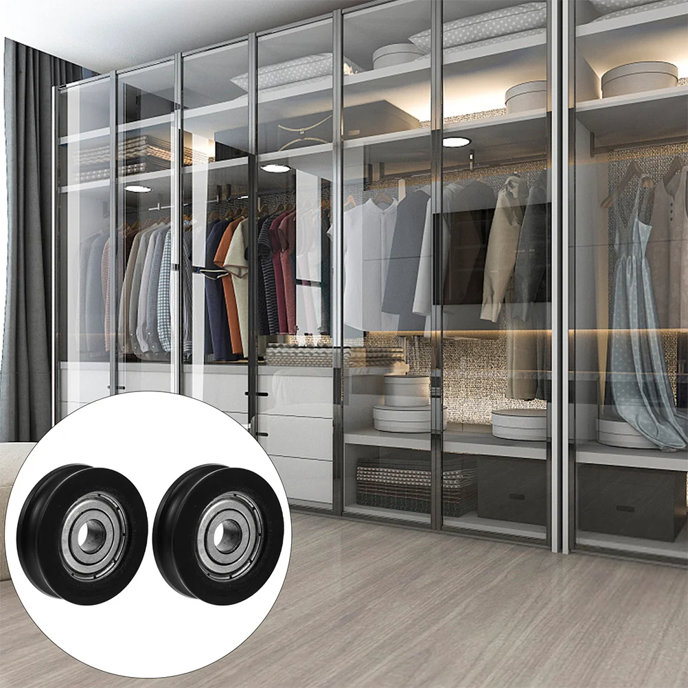 

4pcs Nylon Groove Pulley Ball Bearing Guide For Sliding Door Window Cabinet Track Wheel Wardrobe Closet U Groove Roller Heavy