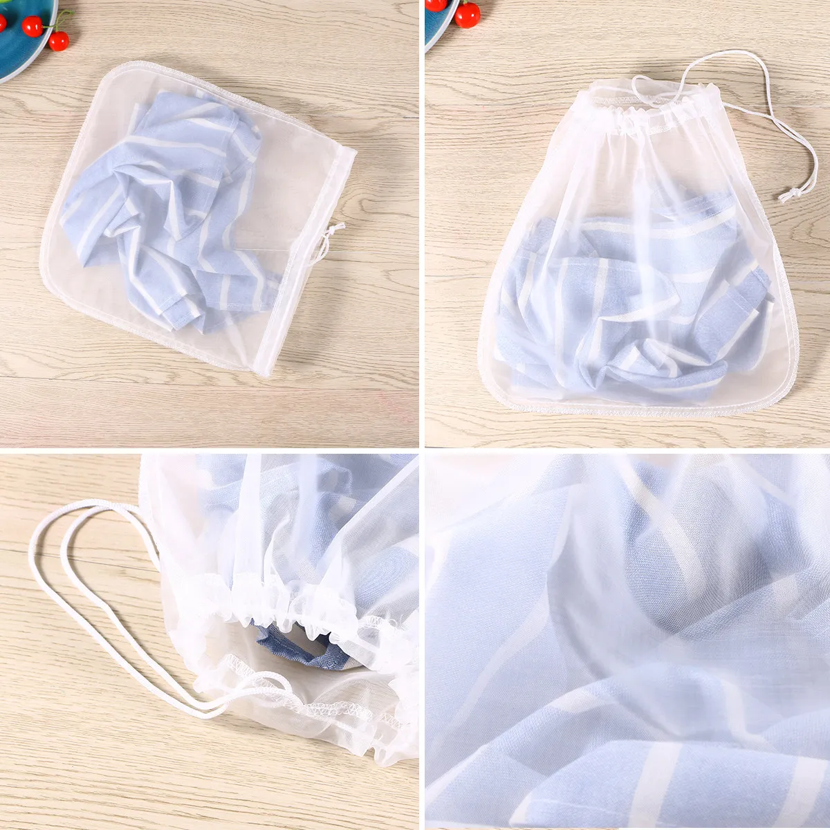 200 Micron Nut Milk Bag Reusable Fine Nylon Mesh Food Strainer for Almond Soy Coconut Oat Hemp Milk Cheese Cold Brew Coffee
