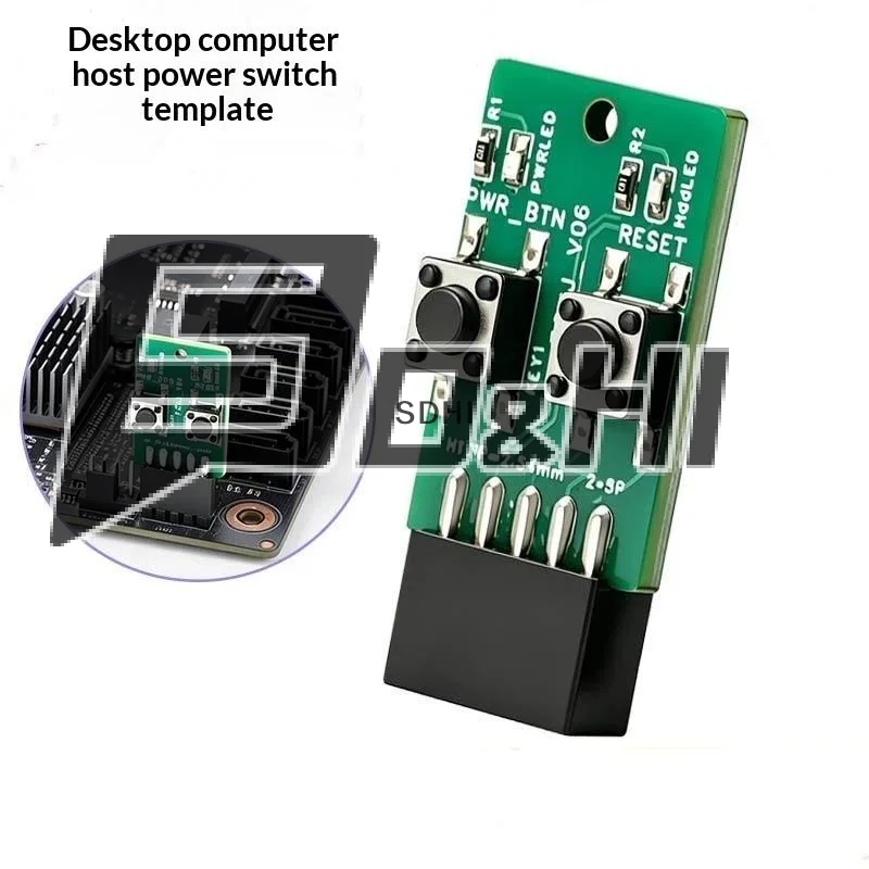 PC Power Reset Switch External Module 9Pin Motherboard Header With LED HDD Indicator For Computer Case DIY Repair