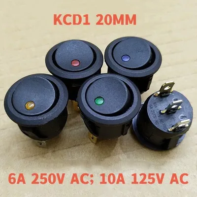 1Pcs Auto 12V 3 Pin Round Rocker Dot Boot LED Licht Kippschalter SPST ON/OFF