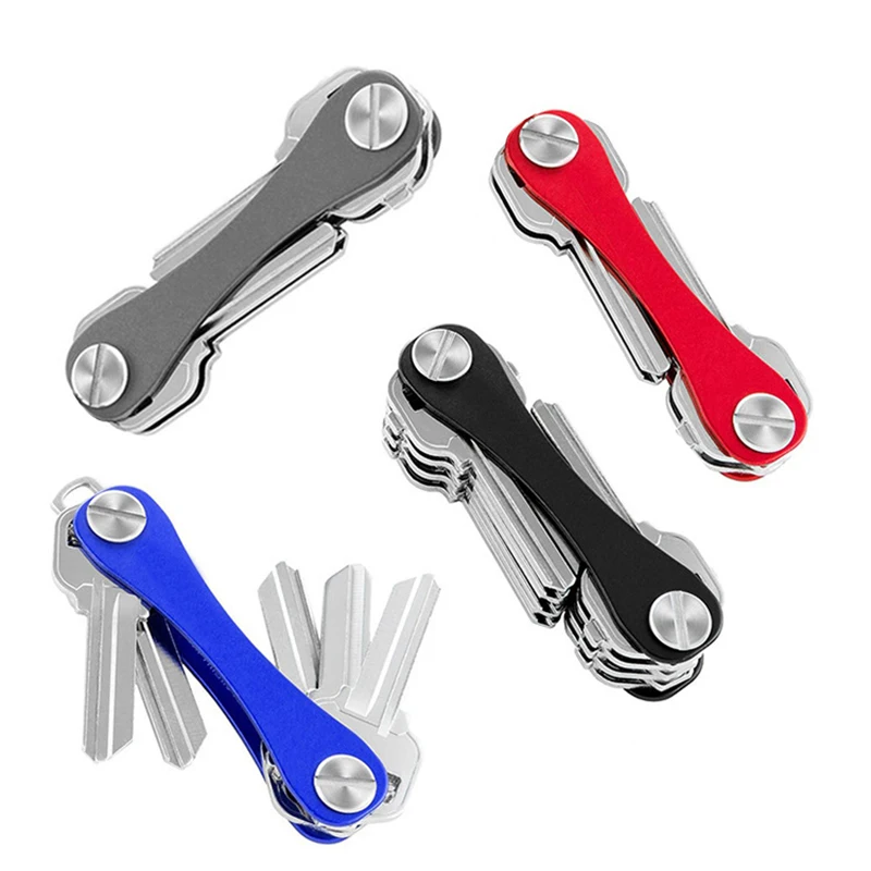 

【Hot】Smart Keychain Mini Keychain Aluminum Alloy Clip Metal Organizer Chain Key Receiver Storage Box