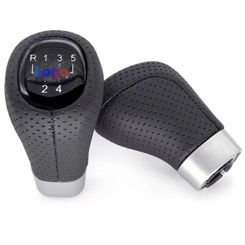 5/6 скоростей, кожаный рычаг переключения передач для BMW серии 1,3 E81E82 E90 E91 E92, рычаг переключения передач с логотипом на заказ