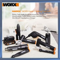 Worx 20V MakerX Tool Set Rotary Tool Angle Grinder Air Brush Heat Gun Wood &Metal Crafter Rotary Cutter Hot Glue Gun Mini Blower