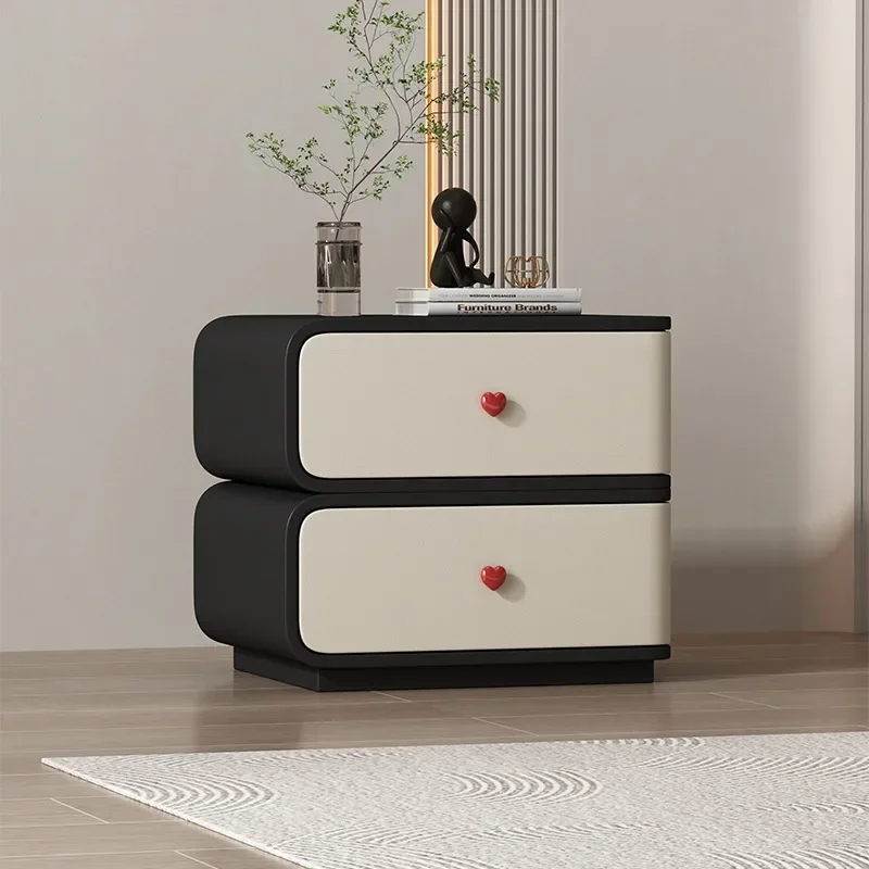 Factory Double-layer Contrasting Bedside Table Solid Wood Bedroom Home Bedside Storage Sturdy And Durable