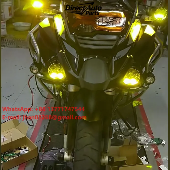 Ferei 120W IPX8 LED Motorcycle Headlight 11800 Lumens High Power Auxiliary Fog Lights for B MW R1250/1300 GS Adventure 12V Front