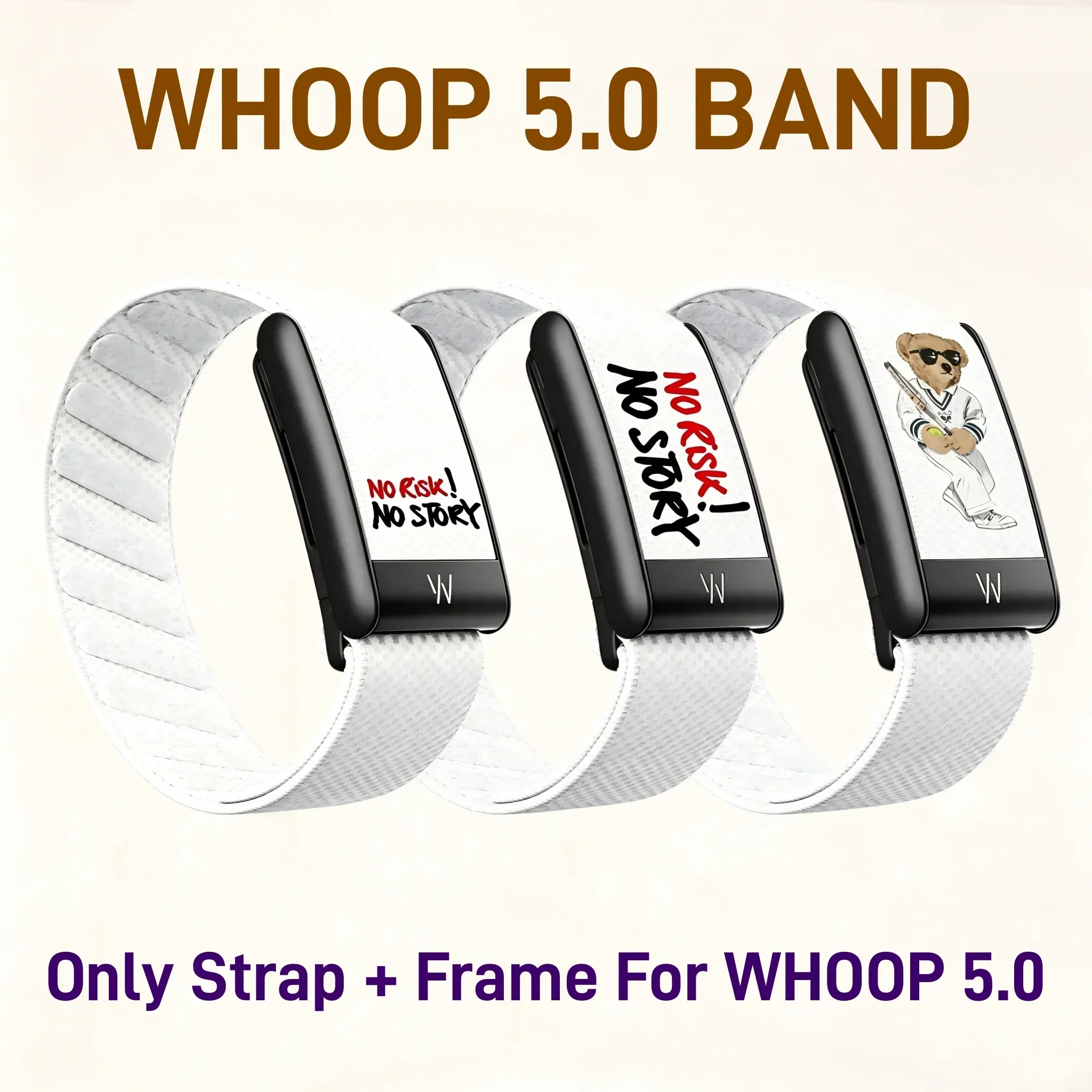 Cartoon Printed Magnetic Loop Nylon Strap With Frame Replacement Kit Compatible With Whoop 5.0 MG Breathable Fitness Wristband