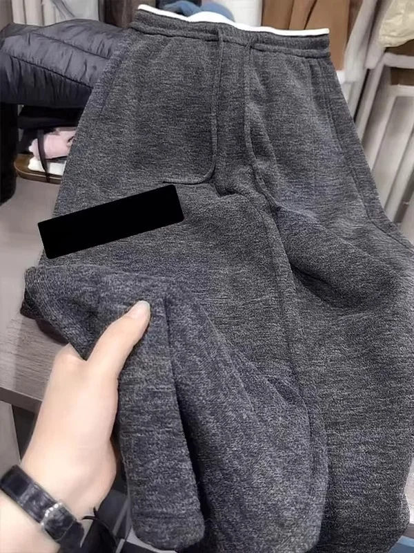 プラスサイズの女性用カジュアルパンツ、裏起毛、ゆったりワイドレッグ、秋冬用、プラスサイズMM、スリム効果のある保温カーゴパンツ 1