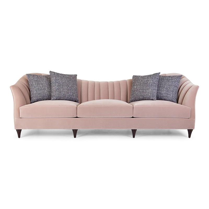 

Modern light luxury cream Ins style European retro elegant sofa velvet curved hotel