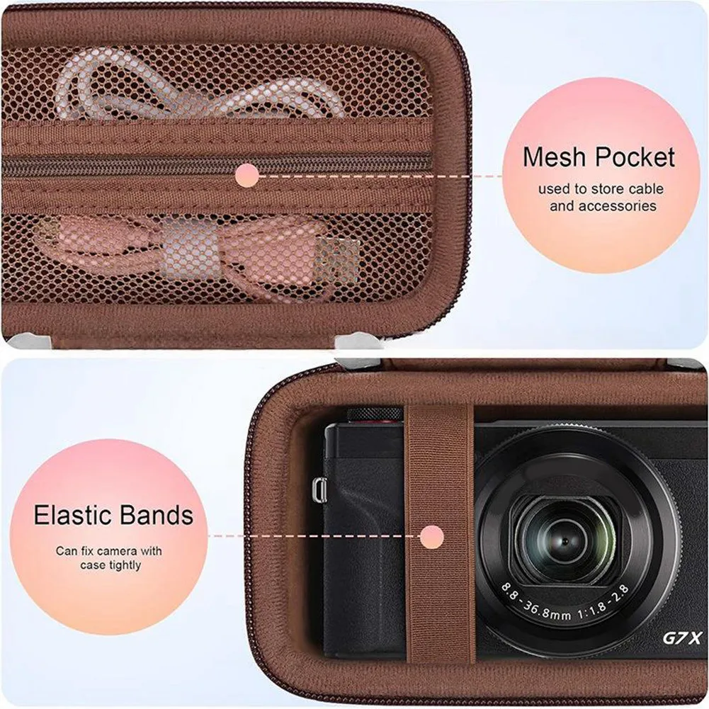 B63B-Camera Carrying Case For Canon Powershot G7 X Mark III/G7 X Mark II/G7 X/SX740 HS/SX730/SX720/ SX620 Camera Accessories