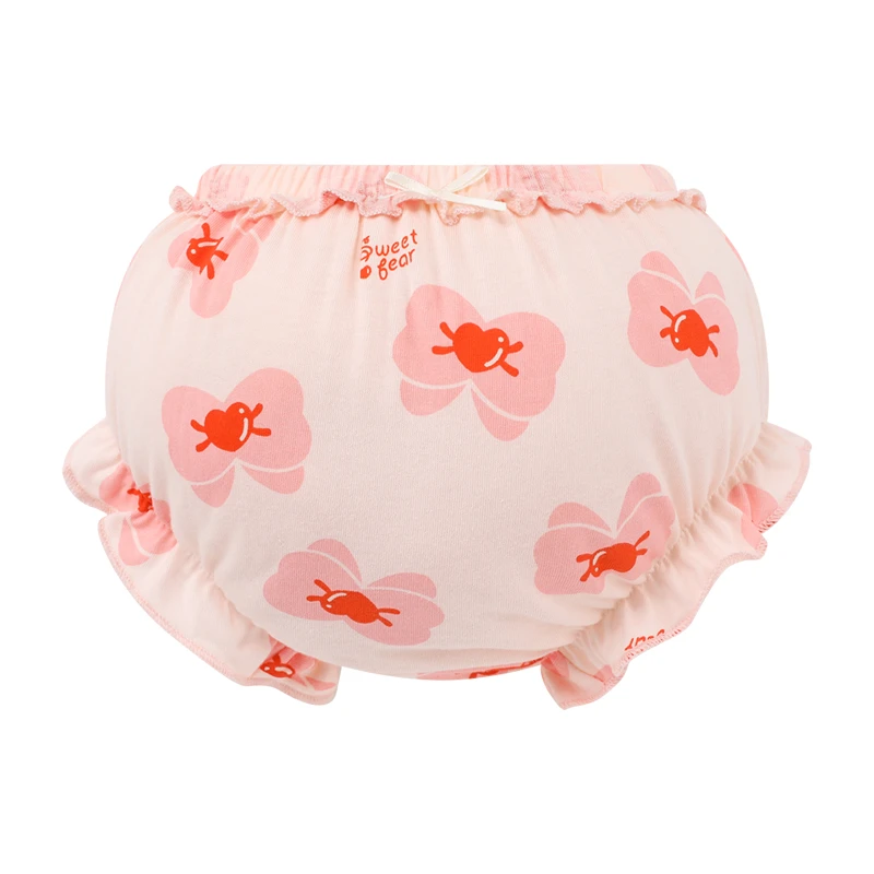 2pieces Kids Cotton Underwear Panties Girl Baby Infant Cute Big Bow Dots Shorts For Children Fashion Can Wear Outside Underpants