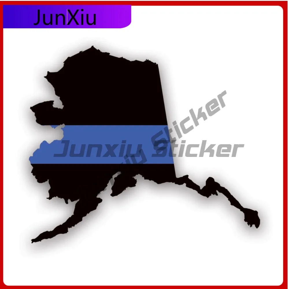

Wild Alaska State Shaped The Thin Blue Line Sticker Uv Protected Decalspolice First Responder Law Enforcement Support Ak