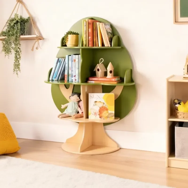 Bamboo Tree Shaped Bookshelf Wall Mounted Storage Rack for Kids Room Toy Organizer Children Furniture Decor